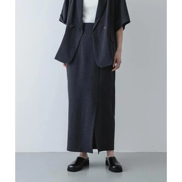 ロング スカート 「UR TECH DRYLUXE」リネンライクスリットタイトスカート