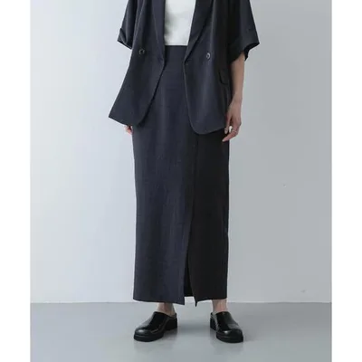 ロング スカート 「UR TECH DRYLUXE」リネンライクスリットタイトスカート