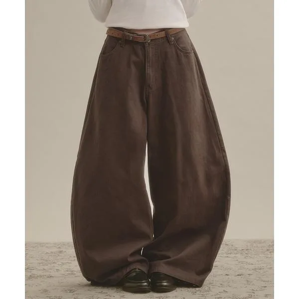 ワイドパンツ ジーンズ デニム デニムパンツ カーブデニムパンツ レディース