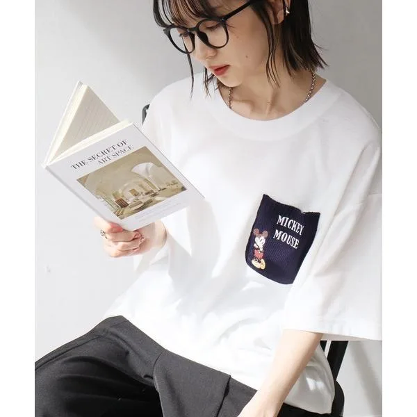 tシャツ 「Disney/ディズニー」アムンゼン ポケット付き ドロスト 半袖Tシャツ メンズ レディース