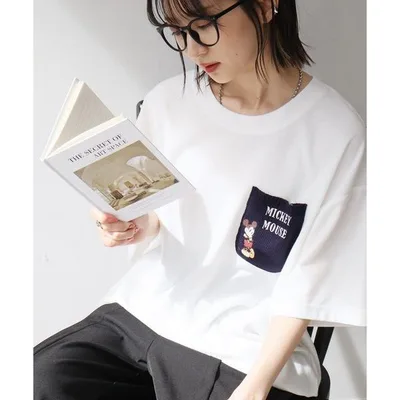 tシャツ 「Disney/ディズニー」アムンゼン ポケット付き ドロスト 半袖Tシャツ メンズ レディース