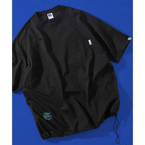 tシャツ 速乾 限定展開 RUSSELL ATHLETIC×FREAK'S STORE ラッセル アスレチック 別注 ビッグシルエット ヘムコード ポケット Tシャツ 吸湿速乾