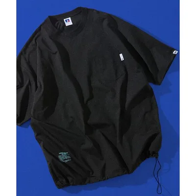 tシャツ 速乾 限定展開 RUSSELL ATHLETIC×FREAK'S STORE ラッセル アスレチック 別注 ビッグシルエット ヘムコード ポケット Tシャツ 吸湿速乾