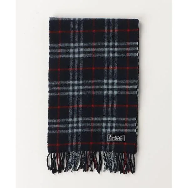 「BURBERRY」 マフラー - ネイビー レディース