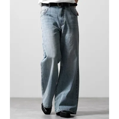 ワイドパンツ ジーンズ 「CLEL」Vintage Design Damage/Basic Pantaloon Denim Pants / ヴィンテージデザイン ダメージ/ベーシック パンタロンデニムパンツ