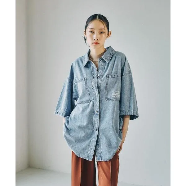 ブラウス シャツ 半袖 デニムBIGシャツ/SS 639528「KKfashion紹介アイテム」 レディース