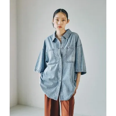 ブラウス シャツ 半袖 デニムBIGシャツ/SS 639528「KKfashion紹介アイテム」 レディース
