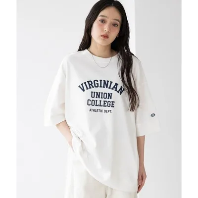 tシャツ 半袖 「DISCUS/ディスカス」カレッジBIGTシャツ レディース