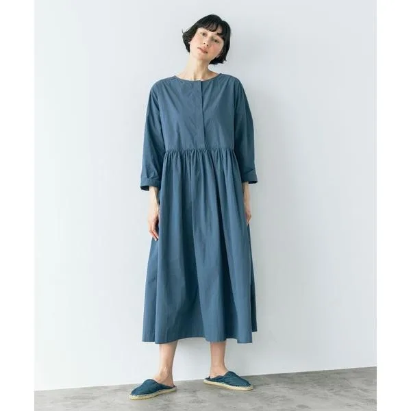 ワンピース 「natural by clip」コットンサンドウォッシュ切り替えワンピース