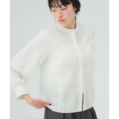ブラウス シャツ フロントレース ブラウス レディース