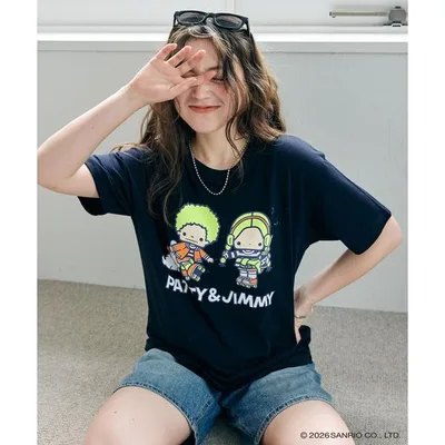 tシャツ 半袖 「sanrio characters」パティ&ジミープリント半袖Tシャツ「サンリオキャラクターズ」(2026SS) レディース