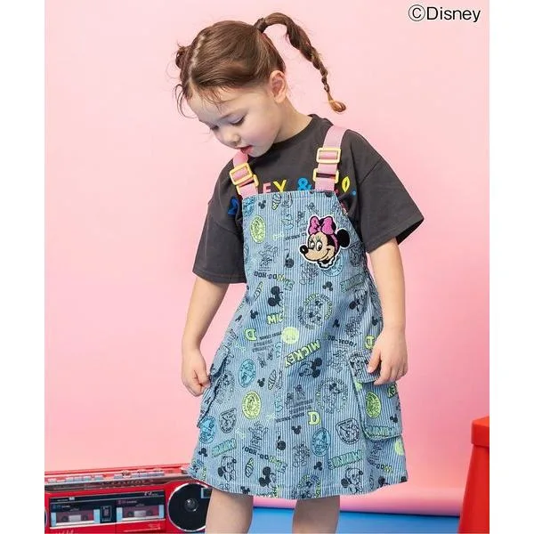 ジャンパースカート 「リンク」「ディズニー」ミッキー&フレンズ/総柄ジャンスカ キッズ 子供服 女の子