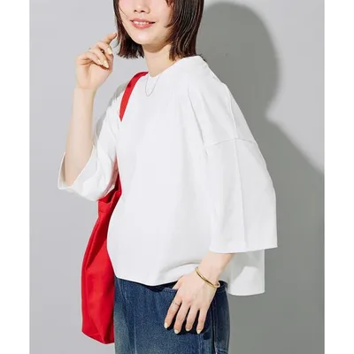 tシャツ 半袖 速乾 限定展開 「接触冷感・吸水速乾・UVカット・抗菌・防臭」STORATECH(ストラテック) クロップド ワイド Tシャツ レディース