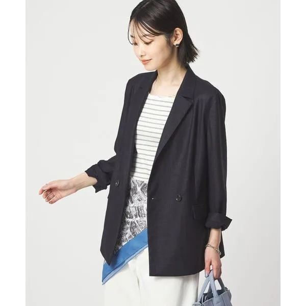 ジャケット テーラードジャケット 「size SHORTあり」ライト リネンライク ジャケット UVカット 通気性 レディース