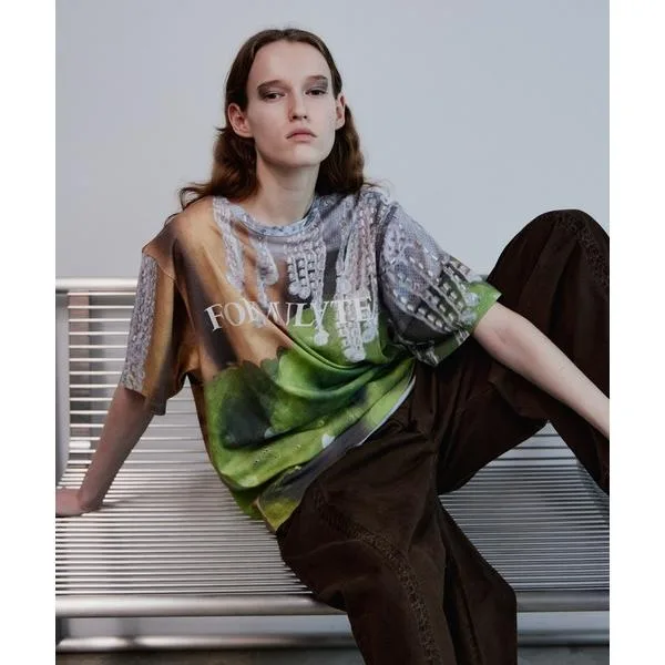 tシャツ 半袖 Fabric Photo Over T-Shirt/ファブリックフォトオーバーTEE レディース メンズ