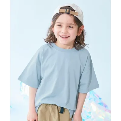 tシャツ 「ひやシャリ」接触冷感 BIGシルエット 無地 半袖Tシャツ キッズ 子供服 男の子 女の子