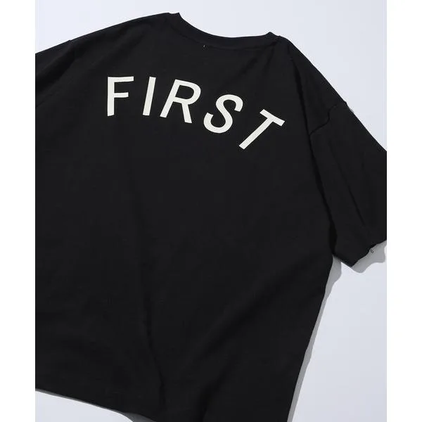 tシャツ Firsthand/ファーストハンド 6オンス フロントロゴ 刺繍 クルーネックTシャツ / バック プリントTシャツ PRINT ROUND FIRST メンズ