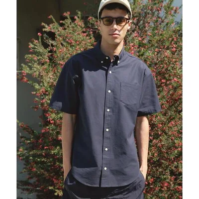 シャツ 半袖 抗菌オックスボタンダウン半袖シャツ メンズ