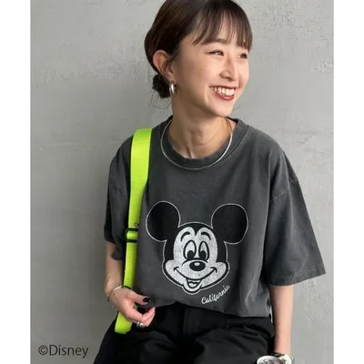 tシャツ 半袖 「GOOD ROCK SPEED/グッドロックスピード」 別注 / MICKEY MOUSE / クラックプリントTシャツ / ディズニー レディース メンズ
