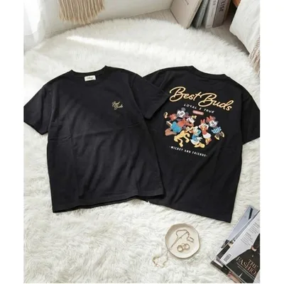 tシャツ 半袖 「DISNEY/ディズニー」ミッキーマウス・ミニーマウス プリント半袖Tシャツ MICKEY AND FRIENDS レディース