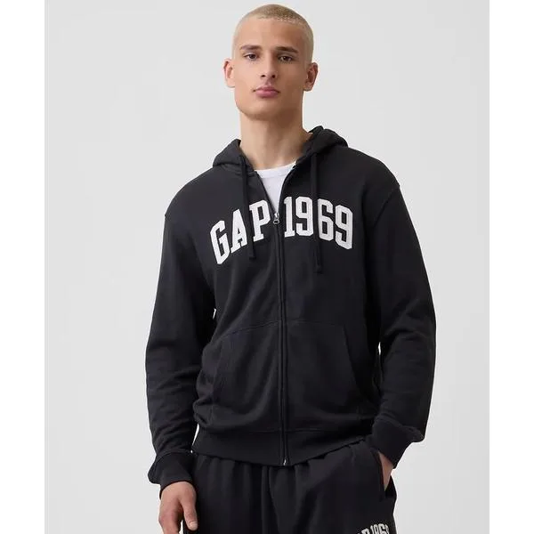 パーカー フレンチテリー リラックスフィット GAP1969ロゴ ジップアップパーカー メンズ レディース