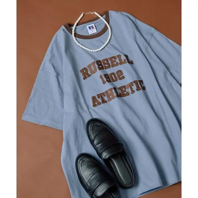 tシャツ 半袖 限定展開 RUSSELL ATHLETIC × FREAK'S STORE/ラッセルアスレチック 別注 チェーン ステッチ リンガー 半袖 Tシャツ レディース