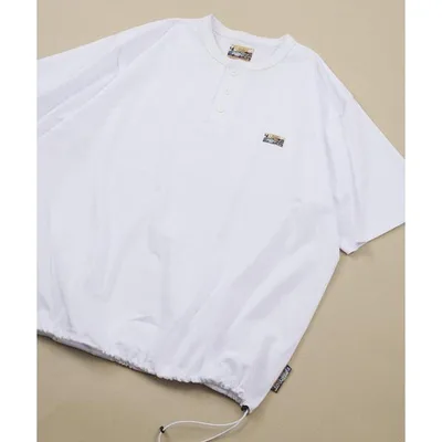 ヘンリーネック tシャツ 速乾 FREAK'S STORE for BEACH & FES リラックスフィット ワンポイントロゴ スピンドル ヘンリーネックTシャツ/紫外線防止(UPF5…