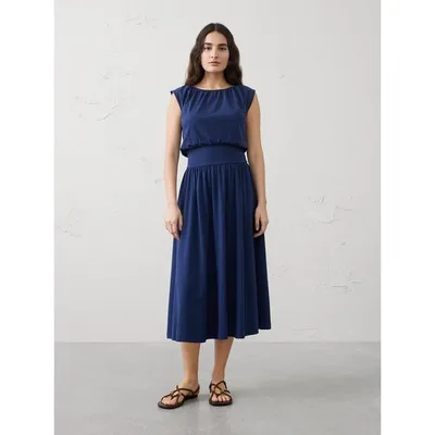 ワンピース BANANA REPUBLIC FACTORY STORE ブラウジングウエスト ニットミディワンピース