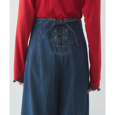 ジーンズ デニム デニムパンツ 「WEB限定」フロントZIPバックレースアップデニム レディース