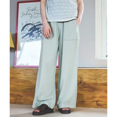 ワイドパンツ ジーンズ デニム デニムパンツ ライトオンスルーズデニムパンツ レディース