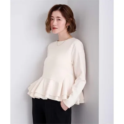 tシャツ デザインヘムポンチカットプルオーバー レディース
