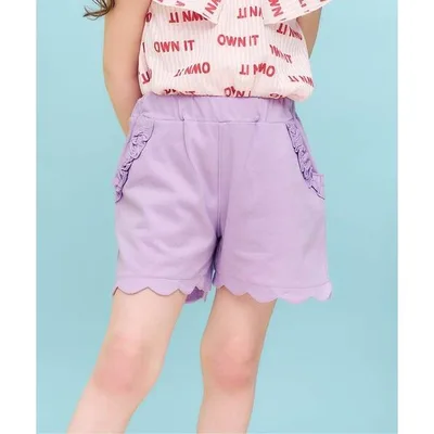 パンツ 「接触冷感」ひんやりスカラップショートパンツ キッズ 子供服 女の子
