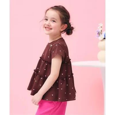 tシャツ 「UVカット」さらさらワッフルフレア半袖チュニック キッズ 子供服 女の子
