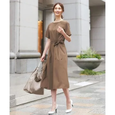 ワンピース 半袖 ストレッチラッシュワンピース「はっ水・接触冷感・ストレッチ」