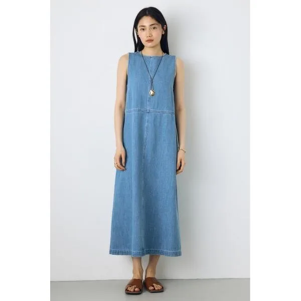 ワンピース 「サイズ,身長別画像あり」甘撚りデニムワンピース 春服 夏服 ノースリーブ