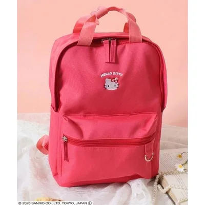 デイバック リュック Sanrio(サンリオ)キャラクターワンポイント刺繍スクエアリュックサック/レディース 通学 推し活バッグ レディース