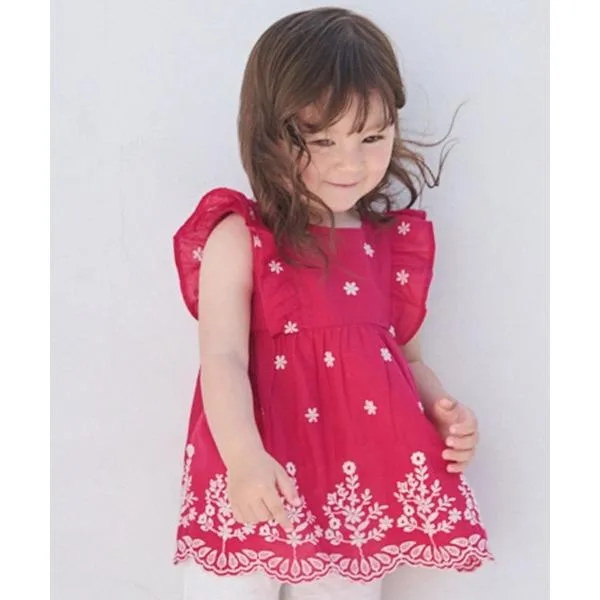 ブラウス シャツ 「リンク」インド綿エンブロイダリーチュニック キッズ 子供服 女の子