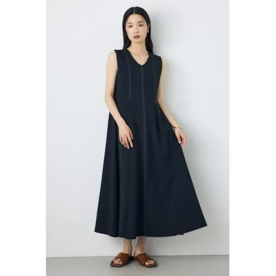 ワンピース 「身長/骨格別着用画像あり」ステッチフレアカットワンピース 春服 夏服 ノースリーブ