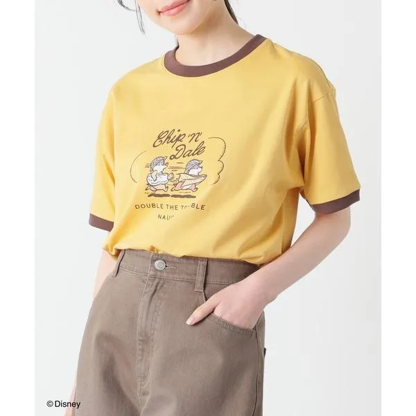 tシャツ 半袖 「ハニさら・接触冷感・UVカット」ディズニー/リンガーT レディース