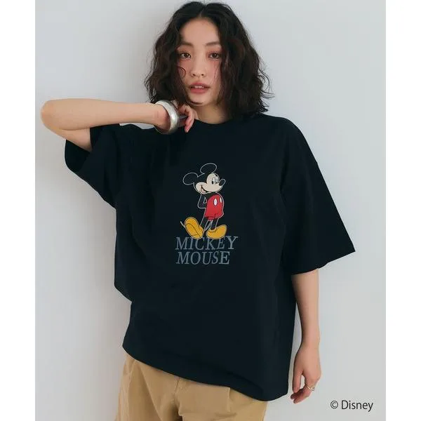 tシャツ 半袖 「Disney/ディズニー」Mickey Mouse / ミッキーマウス半袖Tシャツ / Over Harf Sleeve T-shirt「UNISEX」 レディース メンズ