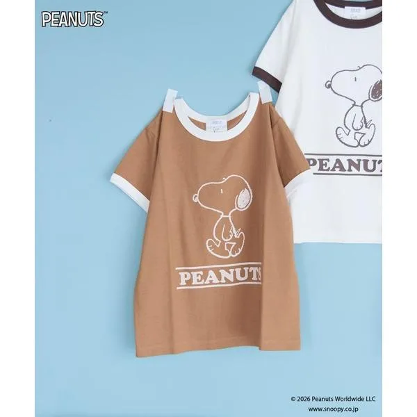 tシャツ 半袖 「SNOOPY」リンガーTシャツ レディース