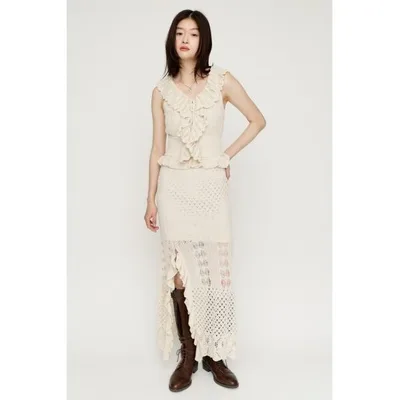 ワンピース LACE KNITTING CAMI L/OP レースニッティングキャミロングワンピース 夏服 秋服