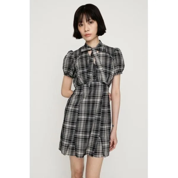 ワンピース 半袖 FRONT BOWTIE S/OP フロントボウタイショートワンピース 夏服 秋服 半袖 ミニワンピース