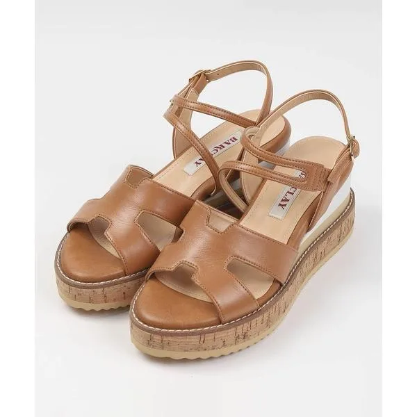 厚底 サンダル BARCLAY(バークレー)コルクウェッジソールベルトサンダル レディース