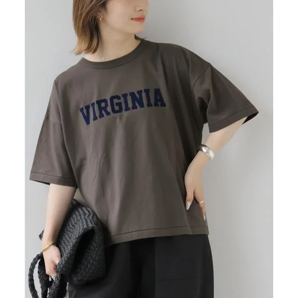 T-shirt short sleeve flocky logo TEE ladies