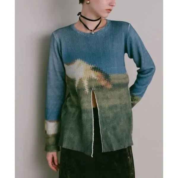 ニット セーター Landscape Art Knit|風景画アートデザインニット レディース