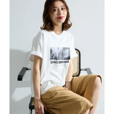 tシャツ 半袖 「適ON」汗染み防止ボックスロゴTシャツ レディース