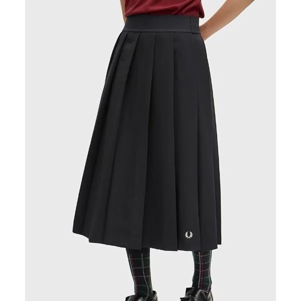 フレッドペリー スカート Pleated Midi Skirt/プリーツミディアムスカート