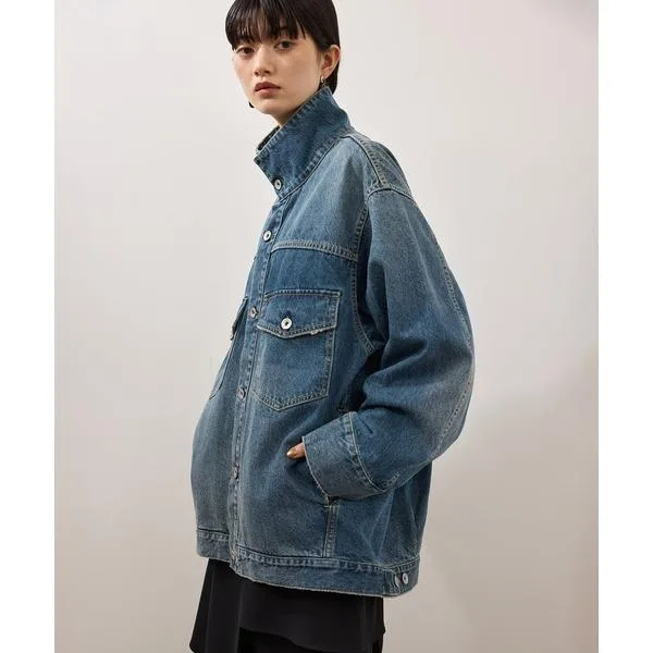デニムジャケット gジャン 「WEB限定」・「定番」スタンドネックデニムジャケット レディース
