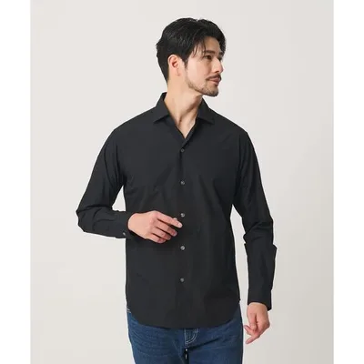 シャツ 「WEB限定 WARDROBE SMART」コットン ワイドカラー スキッパー シャツ メンズ